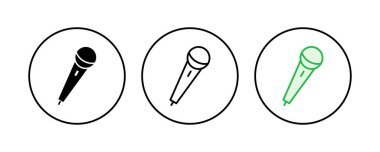 Mikrofon simgesi ayarlandı. karaoke simgesi vektörü