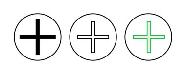 Artı simge seti. Artı simge ekle