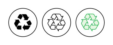 Geri dönüşüm simgesi seti. Vektör simgesi geri dönüşümü.