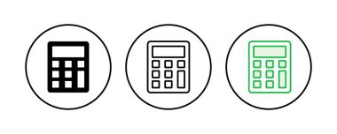 Hesap makinesi simgesi seti. Hesap makinesi simgesi. hesap makinesi vektörü