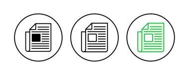 Gazete simgesi seti. haber kağıdı vektör işareti