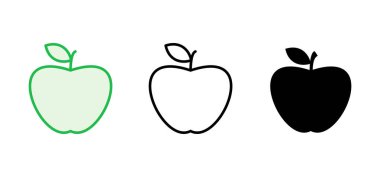 Elma simgesi seti. Elma vektör simgesi. Web tasarımınız için elma sembolleri.