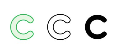 Telif hakkı simgesi seti. telif hakkı sembolleri