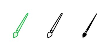 Boya simgesi seti. boya fırçası ikon vektörü. boyama silindiri vektörü