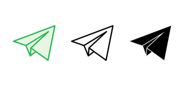 Uçak simgesi ayarlandı. Uçak ikonu vektörü. Uçuş taşıma sembolü. Seyahat illüstrasyonu. Tatil sembolü