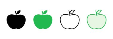 Elma simgesi seti. Elma vektör simgesi. Web tasarımınız için elma sembolleri.