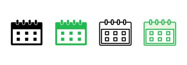 Takvim simgesi ayarlandı. Takvim sembolü. takvim vektör simgesi