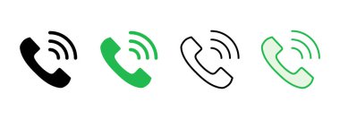 Simge seti. Telefon simgesi vektörü. Telefon simgesi vektörü. Bizimle irtibata geç 