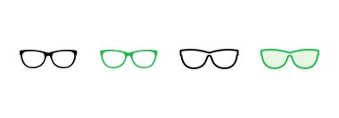 Gözlük simgesi ayarlandı. Gözlük vektör simgesi