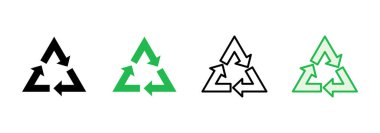 Geri dönüşüm simgesi seti. Vektör simgesi geri dönüşümü.