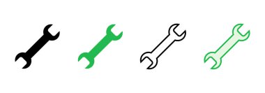 Anahtar simgesi seti. Simge vektörünü onar. araçlar simgesi vektörü