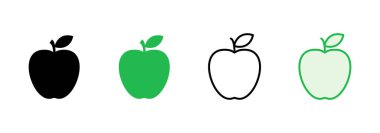 Elma simgesi seti. Elma vektör simgesi. Web tasarımınız için elma sembolleri.