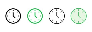 Saat simgesi ayarlandı. Zaman simgesi vektörü. simge simgesini izle