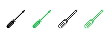 Tornavida simgesi seti. araçlar simgesi vektörü