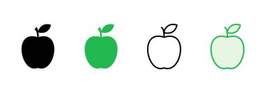 Elma simgesi seti. Elma vektör simgesi. Web tasarımınız için elma sembolleri.