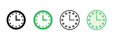 Saat simgesi ayarlandı. Zaman simgesi vektörü. simge simgesini izle