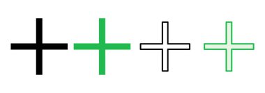 Artı simge seti. Artı simge ekle