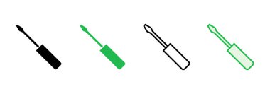 Tornavida simgesi seti. araçlar simgesi vektörü