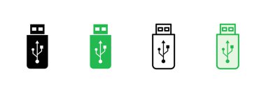 Usb simgesi ayarlandı. Flash disk simgesi vektörü