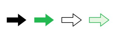 Ok simgesi ayarlandı. Ok sembolü. Web tasarımınız için ok işareti.