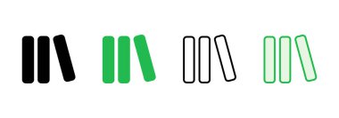 Kütüphane simgesi ayarlandı. eğitim simgesi vektörü