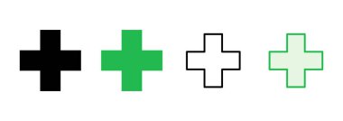 Artı simge seti. Artı simge ekle