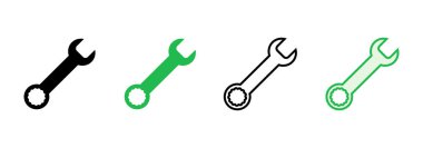 Anahtar simgesi seti. Simge vektörünü onar. araçlar simgesi vektörü