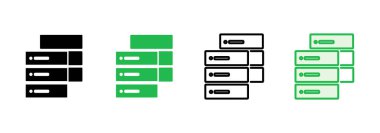 Veritabanı simgesi seti. veritabanı vektörü simgesi