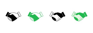 Tokalaşma simgesi ayarlandı. İş tokalaşması. iletişim anlaşması