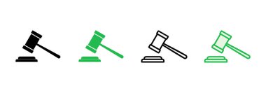 Gavel simgesi hazır. Yargıç Tokmak ikon vektörü. Kanun simgesi vektörü. Açık arttırma çekici