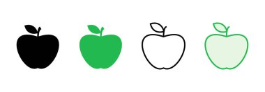 Elma simgesi seti. Elma vektör simgesi. Web tasarımınız için elma sembolleri.