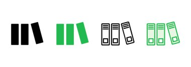 Kütüphane simgesi ayarlandı. eğitim simgesi vektörü