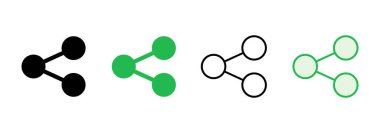 Paylaşım simgesi seti. Paylaşılan vektör simgesi