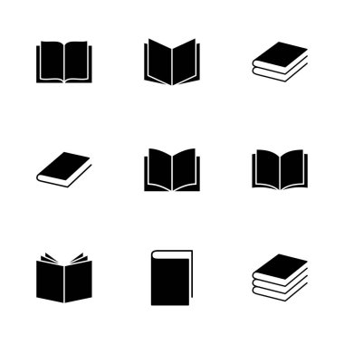 Kitap simgesi ayarlandı. Kitap simgesi vektörünü aç. Kitap simgesi