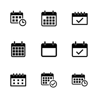 Takvim simgesi ayarlandı. Takvim sembolü. takvim vektör simgesi