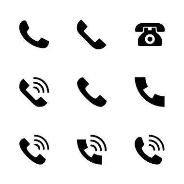 Simge seti. Telefon simgesi vektörü. Telefon simgesi vektörü. Bizimle irtibata geç 