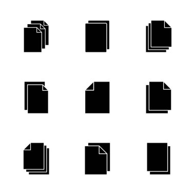 Belge simgesi ayarlandı. Kağıt ikonu. Dosya Simgesi