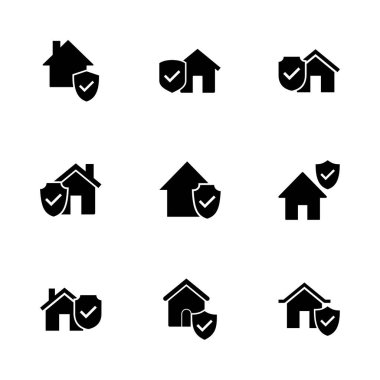 Ev sigortası ikonu. ev koruma simgesi.