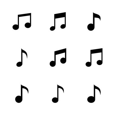 Müzik ikonu seti. nota simgesi vektörü