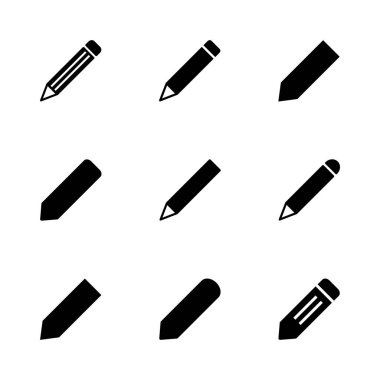 Kalem simgesi seti. kalem sembolü. Simge vektörünü düzenle