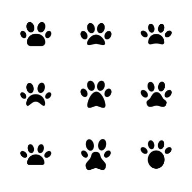 Paw simgesi hazır. Pençe izi ikon vektörü. köpek ya da kedi pençesi
