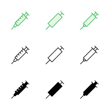 Şırınga ikonu hazır. enjeksiyon simgesi vektörü.