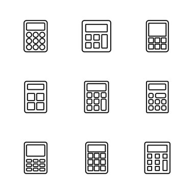Hesap makinesi simgesi seti. Hesap makinesi simgesi. hesap makinesi vektörü