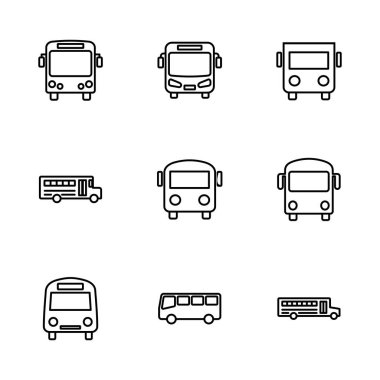 Otobüs simgesi seti. bus vektör simgesi