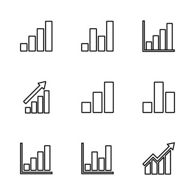 Büyüyen grafik simgesi seti. Grafik simgesi. diyagram simgesi