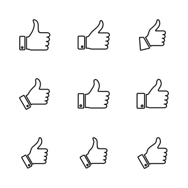 İkona seti. El gibi. Simge vektörü gibi. 