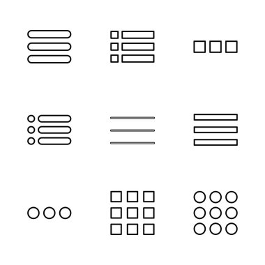 Menü Simgesi ayarlandı. Web menü simgesi. Hamburger menüsü sembolü