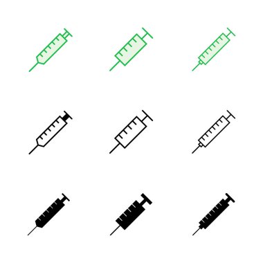 Şırınga ikonu hazır. enjeksiyon simgesi vektörü.