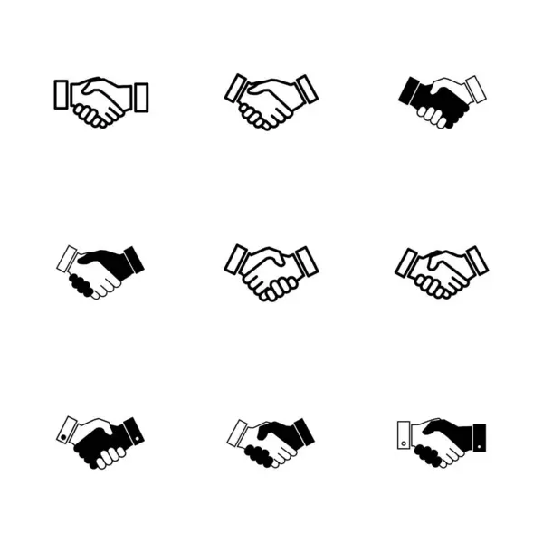 Handshake icon set. business handshake. contact agreement