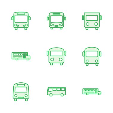Otobüs simgesi seti. bus vektör simgesi